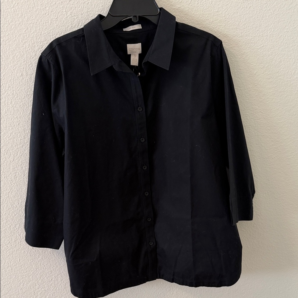 Chico's Black Button-Up Blouse